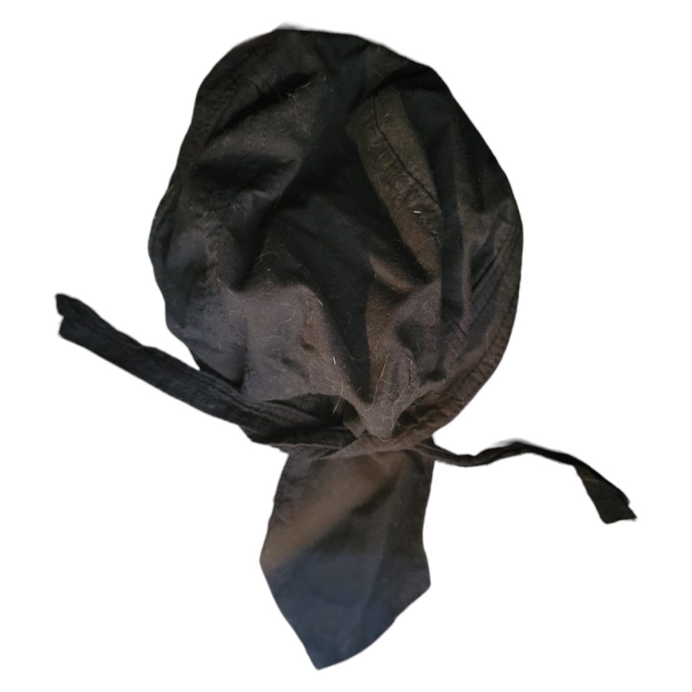 Vtg Black Tie Motorcycle Riding Skull Cap Hat Beanie